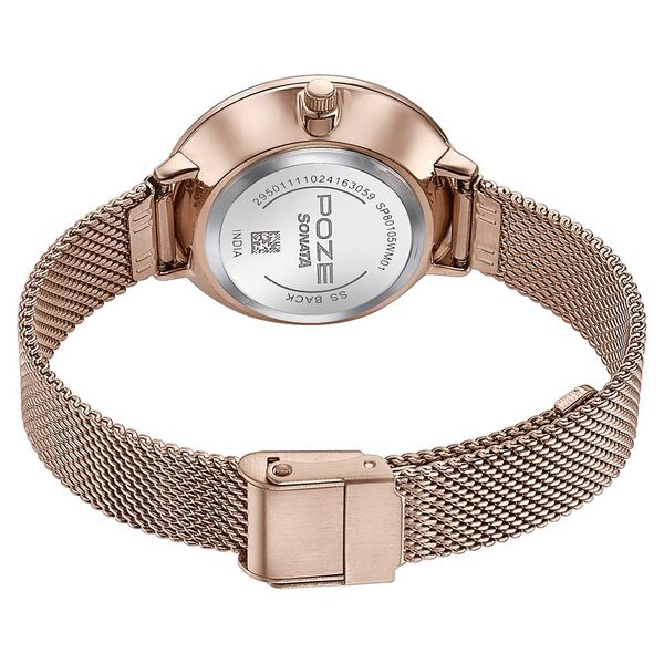 Sonata Poze Quartz Analog Silver Dial Metal Strap Watch For Women - image number 4