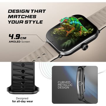 Fastrack MYND - 4.9 cm AMOLED Display, Offline Voice Commands, AI Watchface, AI Chat, BT Calling IP68 Smartwatch
