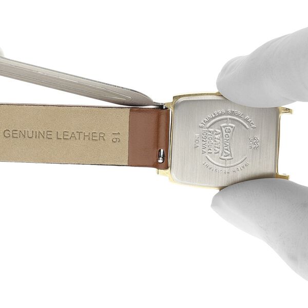 16 mm Brown Genuine Leather Strap for Women - image number 5