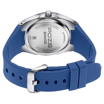 Poze By Sonata Quartz Analog Blue Dial Blue Silicone Strap Watch For Men