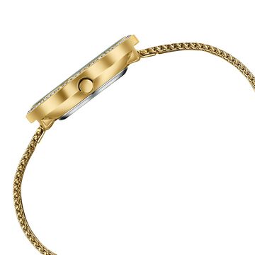Poze By Sonata Quartz Analog Golden Dial Golden Metal Strap Watch For Women