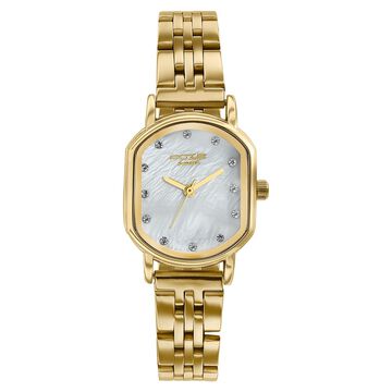 Poze By Sonata Quartz Analog White Mother of Pearl Dial Golden Stainless Steel Strap Watch For Women