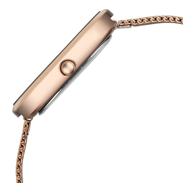 Vyb Mirage By Fastrack Quartz Analog Silver Dial Rose Gold Stainless Steel Strap Watch For Girls - image number 5