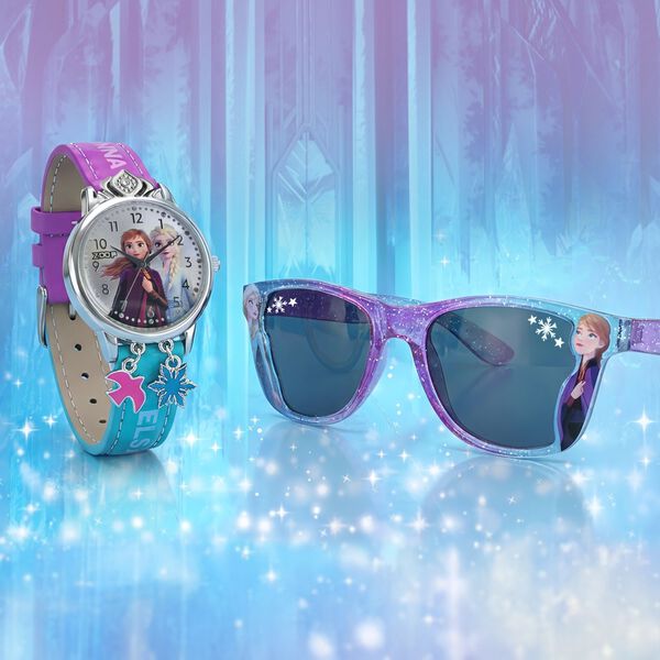 Zoop Elsa Combo Quartz Analog Multicoloured Dial Two Toned PU Leather Strap Watch For Kids - image number 0