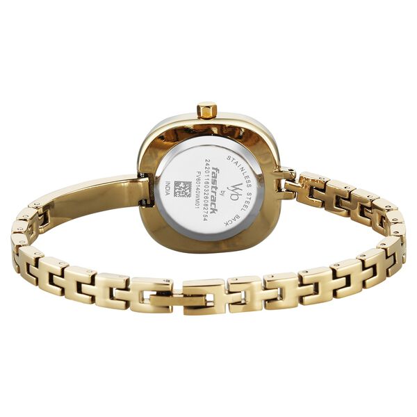 Vyb Aurora By Fastrack Quartz Analog Green Dial Golden Metal Strap Watch For Girls - image number 5