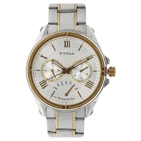 Titan Quartz Multifunction Silver Dial Stainless Steel Strap Watch for Men - image number 0