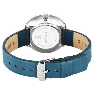 Titan Stackables Quartz Analog White Dial Leather Strap Watch For Women