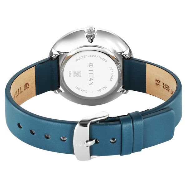 Titan Stackables Quartz Analog White Dial Leather Strap Watch For Women - image number 4