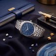 Sonata Vector Blue Dial Rose Gold-Tone Bracelet Watch for Men