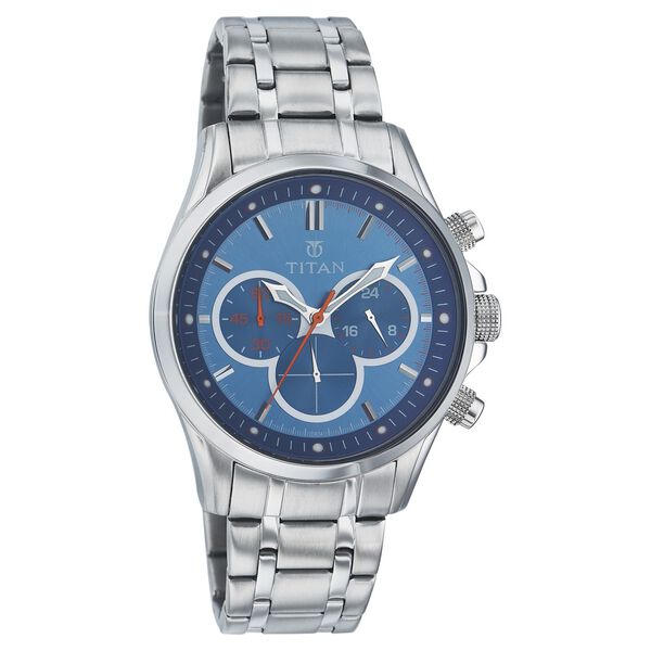 Titan Quartz Chronograph Blue Dial Watch for Men - image number 0