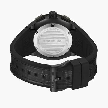 Cerruti 1881 Quartz Chronograph Black Dial Black Silicone Strap Watch For Men