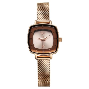 Vyb Seeker By Fastrack Quartz Analog Rose Gold Dial Metal Strap Watch For Girls