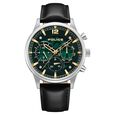 Police Quartz Multifunction Green Dial Black Leather Strap Watch For Men - image number 0