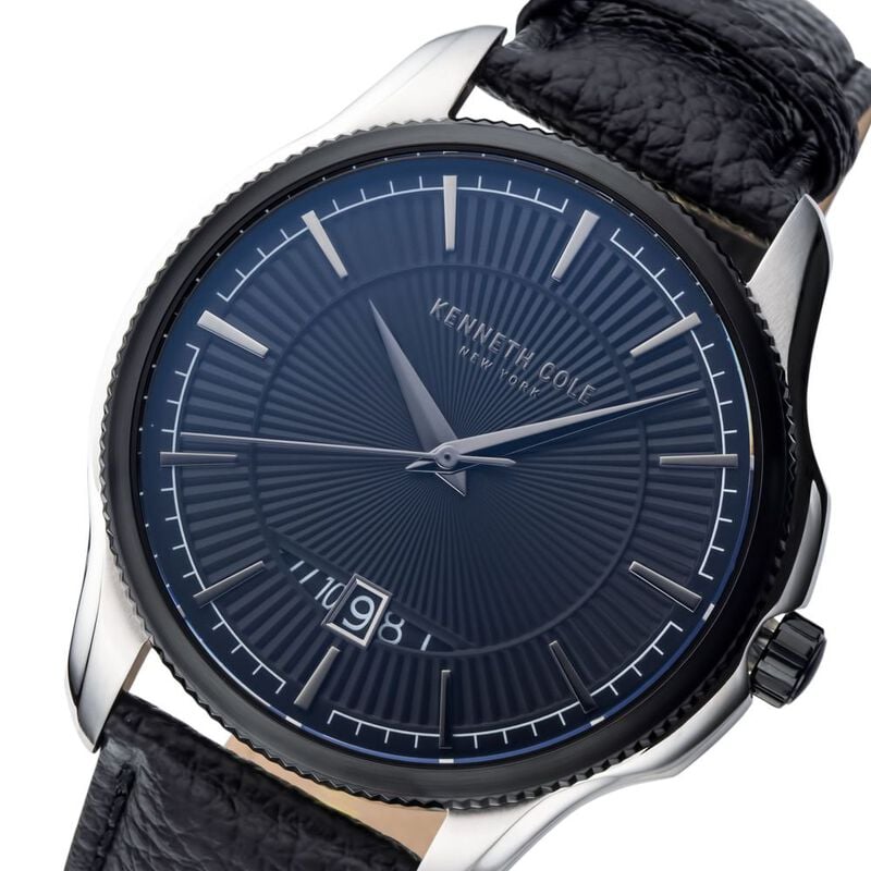 Kenneth Cole Quartz Analog with Date Black Dial Leather Strap Watch for Men - image number 3