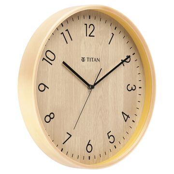 Titan Wooden Wall Clock with Dark Brown Dial