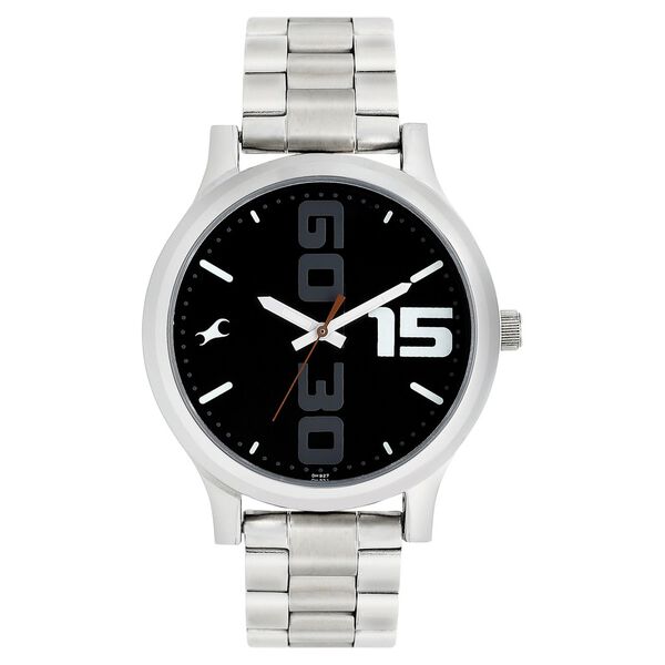 Fastrack Bold Quartz Analog Black Dial Stainless Steel Strap Watch for Guys - image number 0