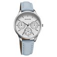 Sonata Eternia Quartz Multifunction Silver Dial Leather Strap Watch For Women