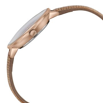 Sonata Poze Quartz Analog Rose Gold Dial Leather Strap Watch for Women