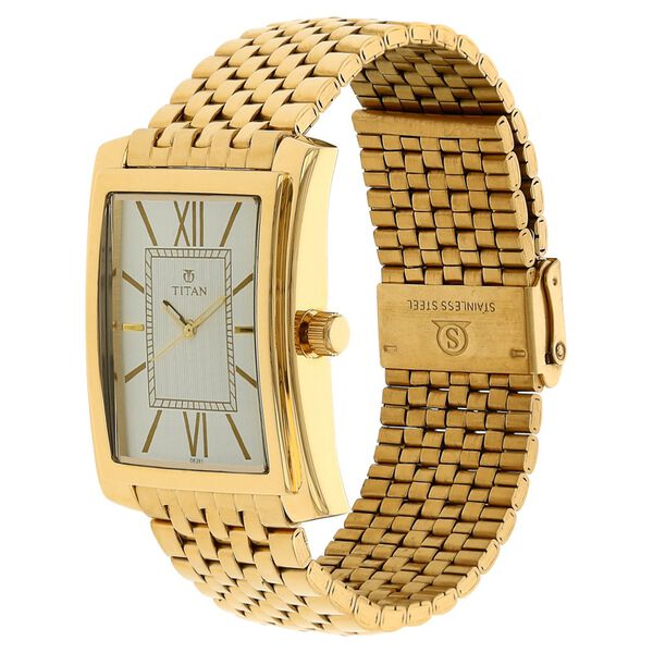 Titan Quartz Analog Silver Dial Stainless Steel Strap Watch for Men - image number 1