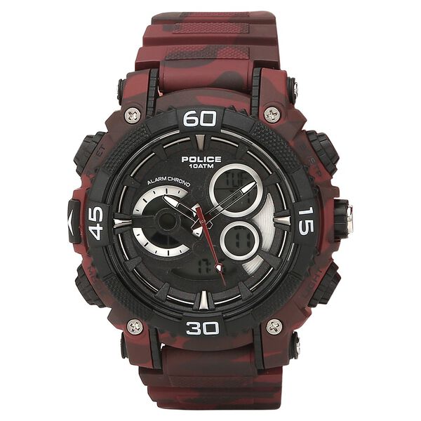 Police Quartz Chronograph Black Dial Silicone Strap Watch for Men - image number 0