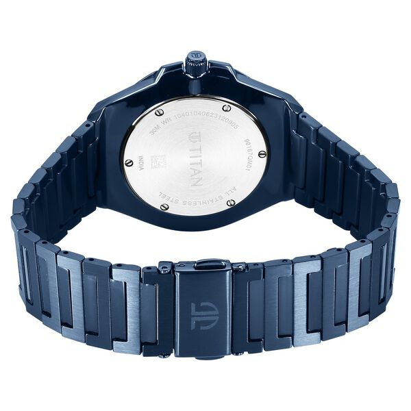 Titan Classic Slim Quartz Analog with Date Blue Dial Stainless Steel Strap Watch for Men - image number 4