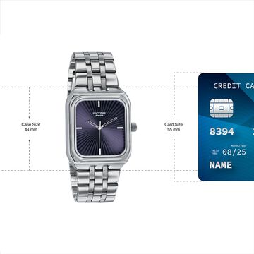 Poze By Sonata Quartz Analog Blue Dial Silver Metal Strap Watch For Men