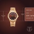 Titan Regalia Dodecagon Quartz Analog with Date Brown Dial Rose Gold Stainless Steel Strap Watch For Men - image number 3