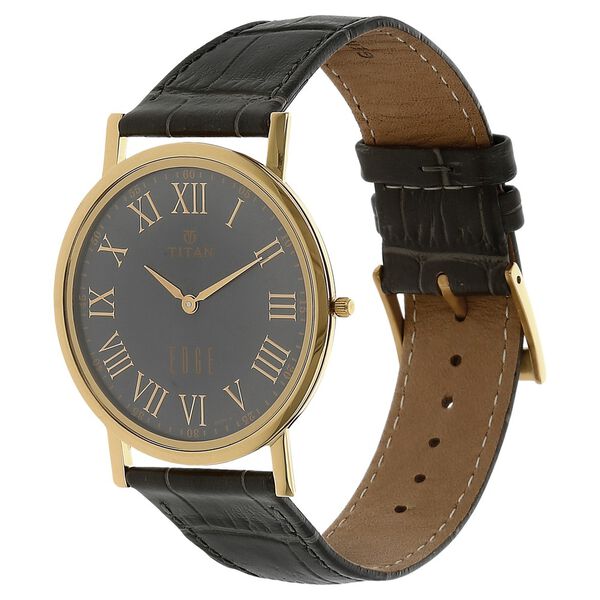 Titan Quartz Analog Grey Dial Leather Strap Watch for Men - image number 1