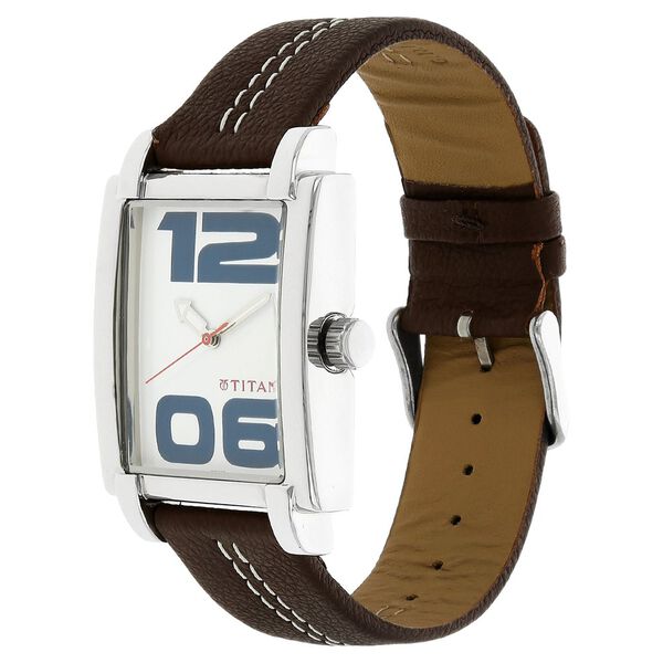 Titan Analog White Dial Quartz Leather Strap watch for Men - image number 1