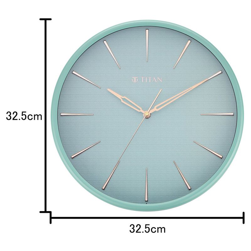 Titan Contemporary Peacock Green Wall Clock in a Matte Finish with a Textured Dial 32.5 x 32.5 cm (Medium) - image number 2