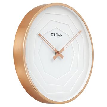 Titan Metallic Wall Clock with rose Gold Frame and Multi-layered White Dial 30 cm x 30 cm (Medium Size)