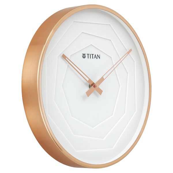 Titan Metallic Wall Clock with rose Gold Frame and Multi-layered White Dial 30 cm x 30 cm (Medium Size) - image number 2