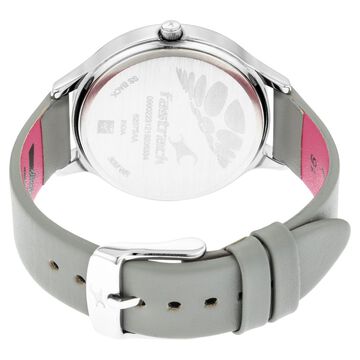 Fastrack Ruffles Quartz Analog with Day and Date Grey Dial Leather Strap Watch for Girls