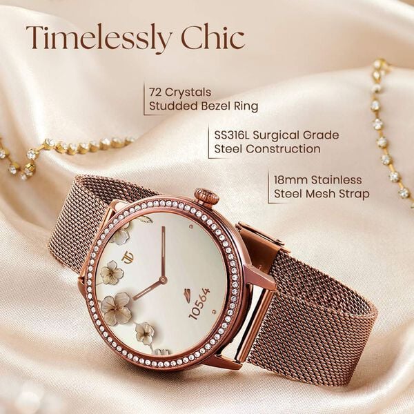 Titan Valerie Premium Smartwatch with All 316L SS construction, Skin Temp. Sensor, Women’s Health, SingleSync BT Calling - image number 1