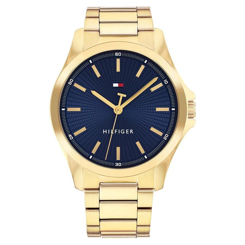 Tommy Hilfiger Quartz Analog Blue Dial Golden Stainless Steel Strap Watch For Men-picture-19