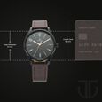 Titan Men's Minimalist Zen Watch Black: Sleek Leather Strap with Contrast Hands - image number 2