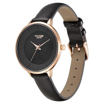 Poze by Sonata Quartz Analog Black Dial PU Leather Strap Watch for Women