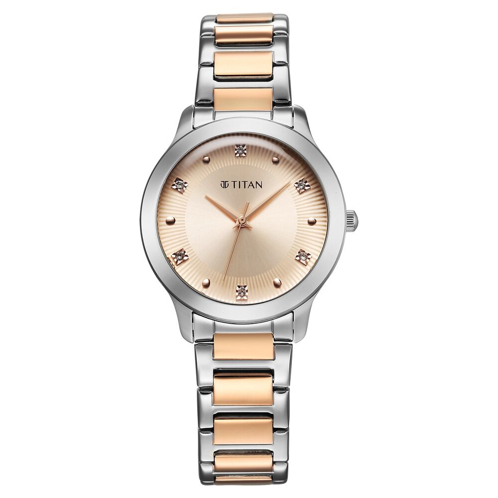 Buy Online Titan Horizon Quartz Analog Rose gold Dial Stainless Steel Strap Watch For Women 95299km01 Titan