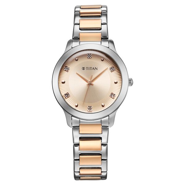 Titan Horizon Quartz Analog Rose gold Dial Stainless Steel Strap Watch For Women - image number 0