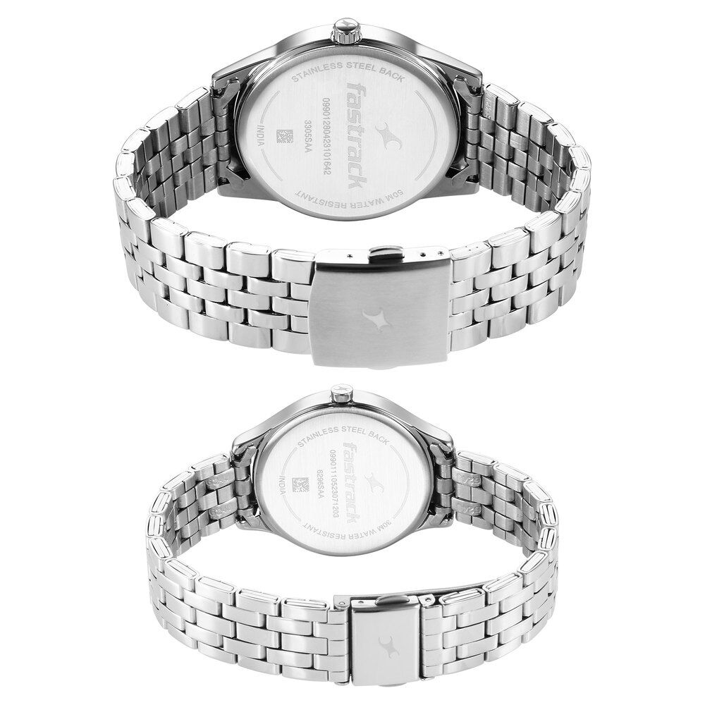 Buy Online Fastrack Mixmatched Quartz Analog Silver Dial Silver