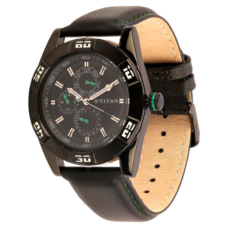 Titan Quartz Multifunction Black Dial Watch for Men - image number 1