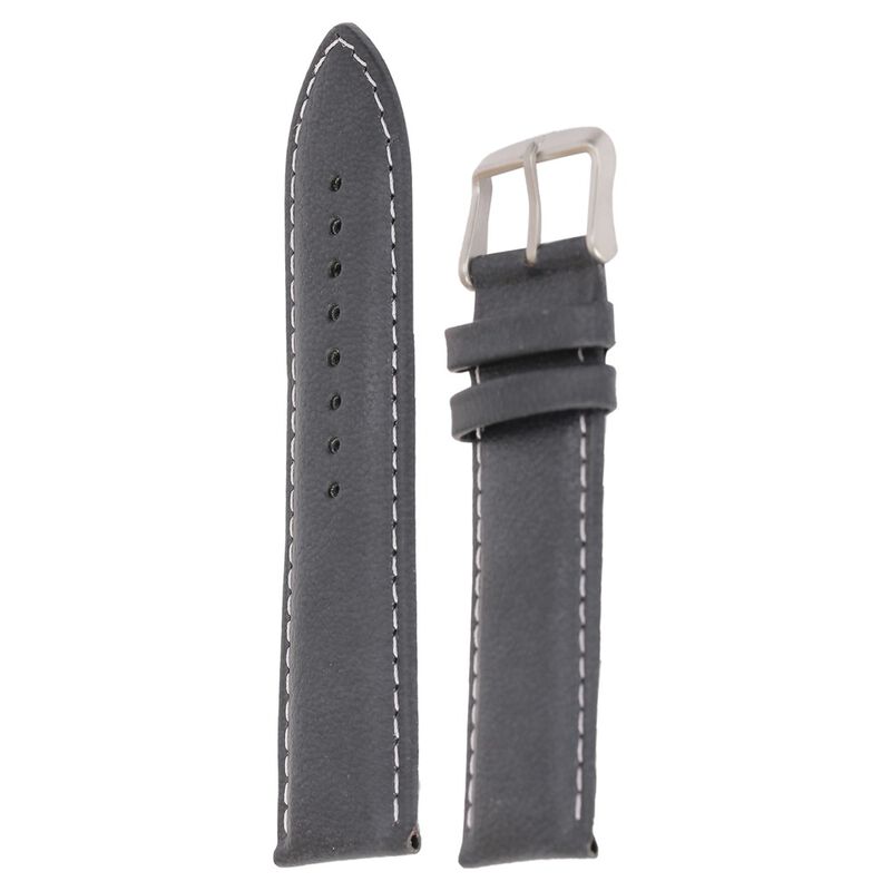 24 mm Black Genuine Leather Straps for Men - image number 2