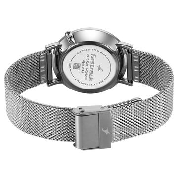 Fastrack Stunners X Quartz Analog Blue Dial Stainless Steel Strap Watch For Girls