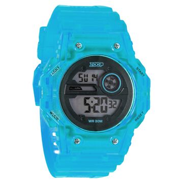 Zoop Mystic Digi Digital Watch For Boys With Transparent Blue Finish From House Of Titan