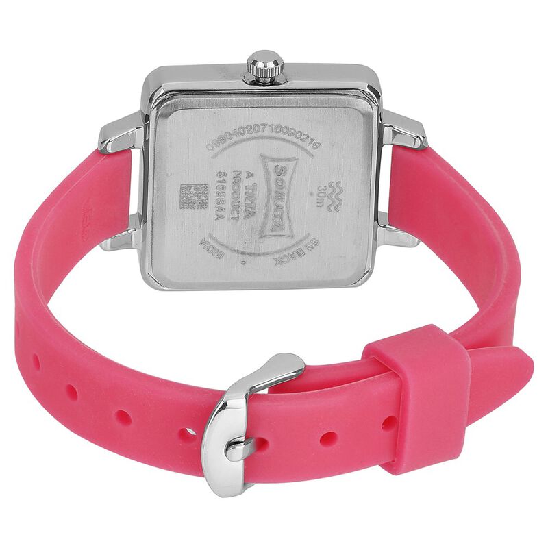 Sonata Splash Pink Dial Women Watch With Silicone Strap - image number 4