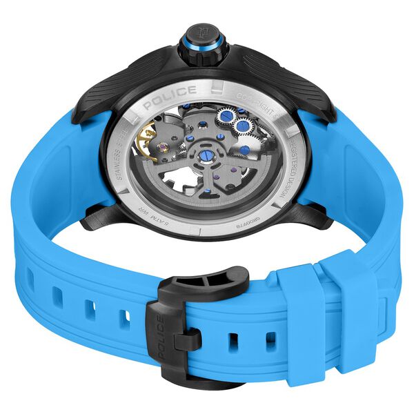 Police Quartz Analog Grey Dial Blue Silicone Strap Watch For Men - image number 3