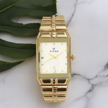 Titan Analog with Date Silver Dial Metal Strap watch for Men