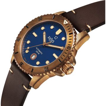 Xylys Mariana Swiss Analog with Date Blue Dial Geniune Leather Strap Watch For Men