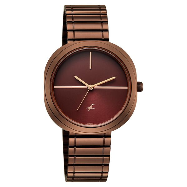 Fastrack 9 to Fine Analog with Brown Dial Metal Strap Watch for Girls - image number 1