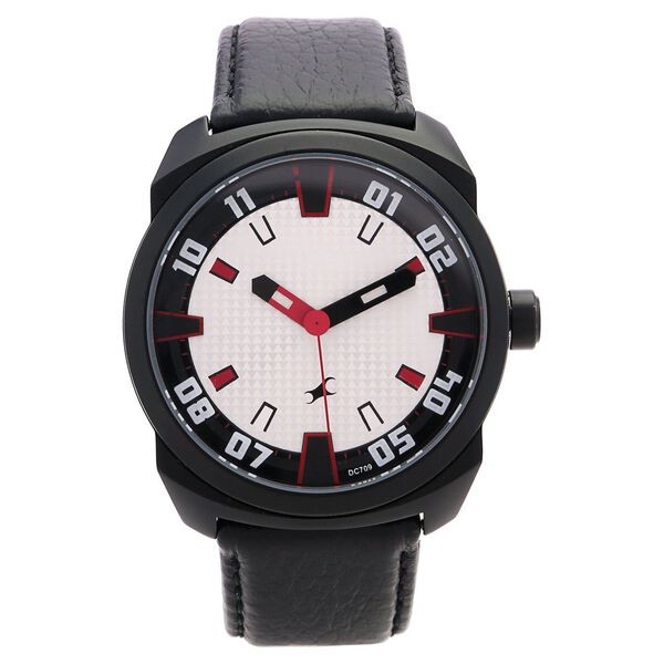 Fastrack Quartz Analog White Dial Leather Strap Watch for Guys - image number 0